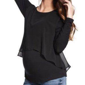 Seraphine black flutter maternity top - like new